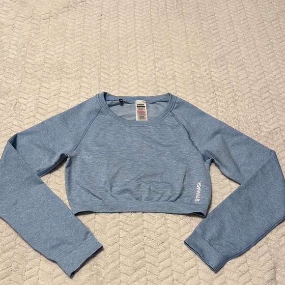 NWOT Gymshark Light Blue Athletic Crop Top - Picture 1 of 5